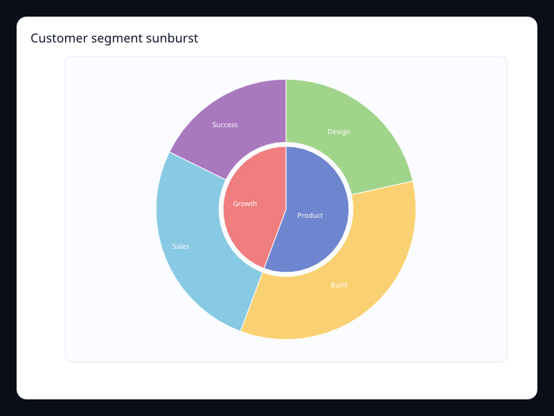 Customer segment sunburst chart screenshot